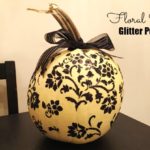 Floral Stencil Glitter Pumpkins Tutorial