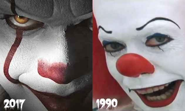 Pennywise Clown Makeup 2017 vs 1990