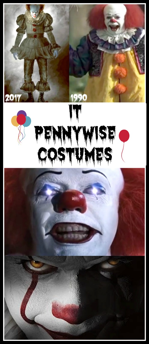 Ready Made and DIY Evil Clown Pennywise It Costumes - 1990 and 2017